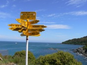 Kiwi icon, the signpost at Bluff, the end/start of SH1